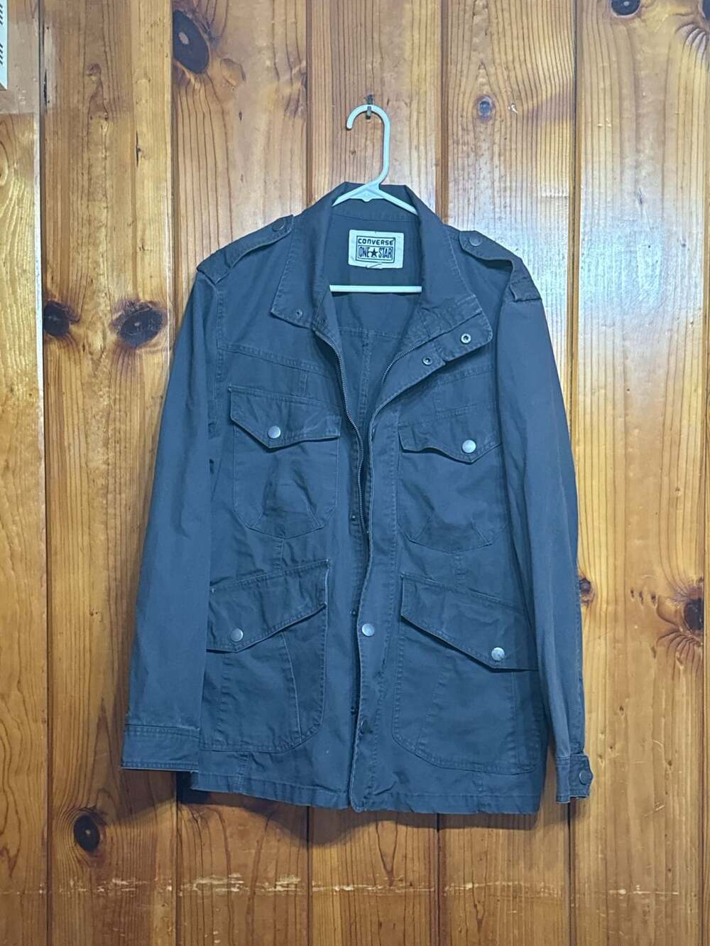 Converse One Star Utility Field Jacket Size M Gray Cotton